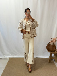 Veste motifs beige - Poris