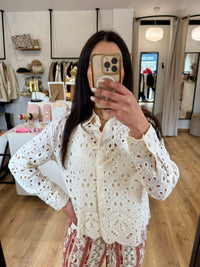 Blouse broderie beige - Alma