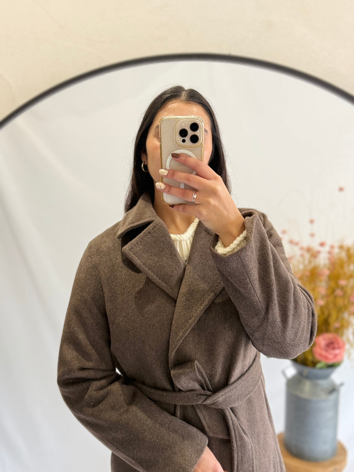 Manteau long coffee - Lio