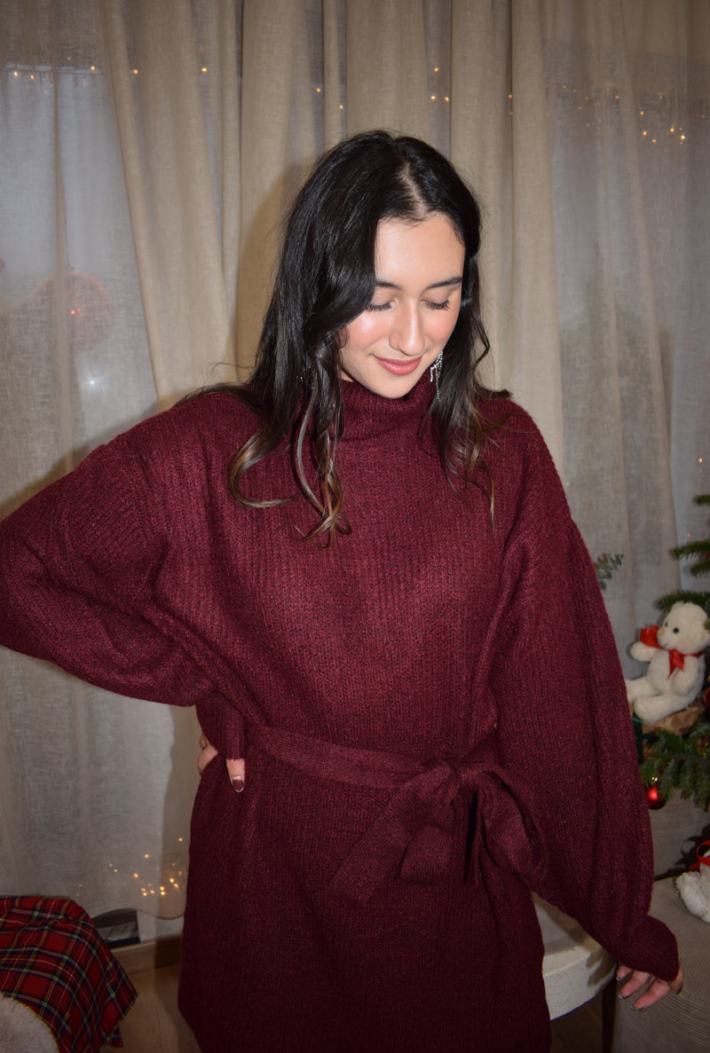 Robe Pull Bordeaux - Emma