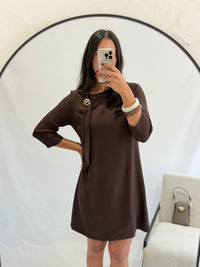 Robe courte marron - Eloane