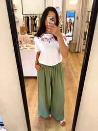 Pantalon gaze de coton - kaki