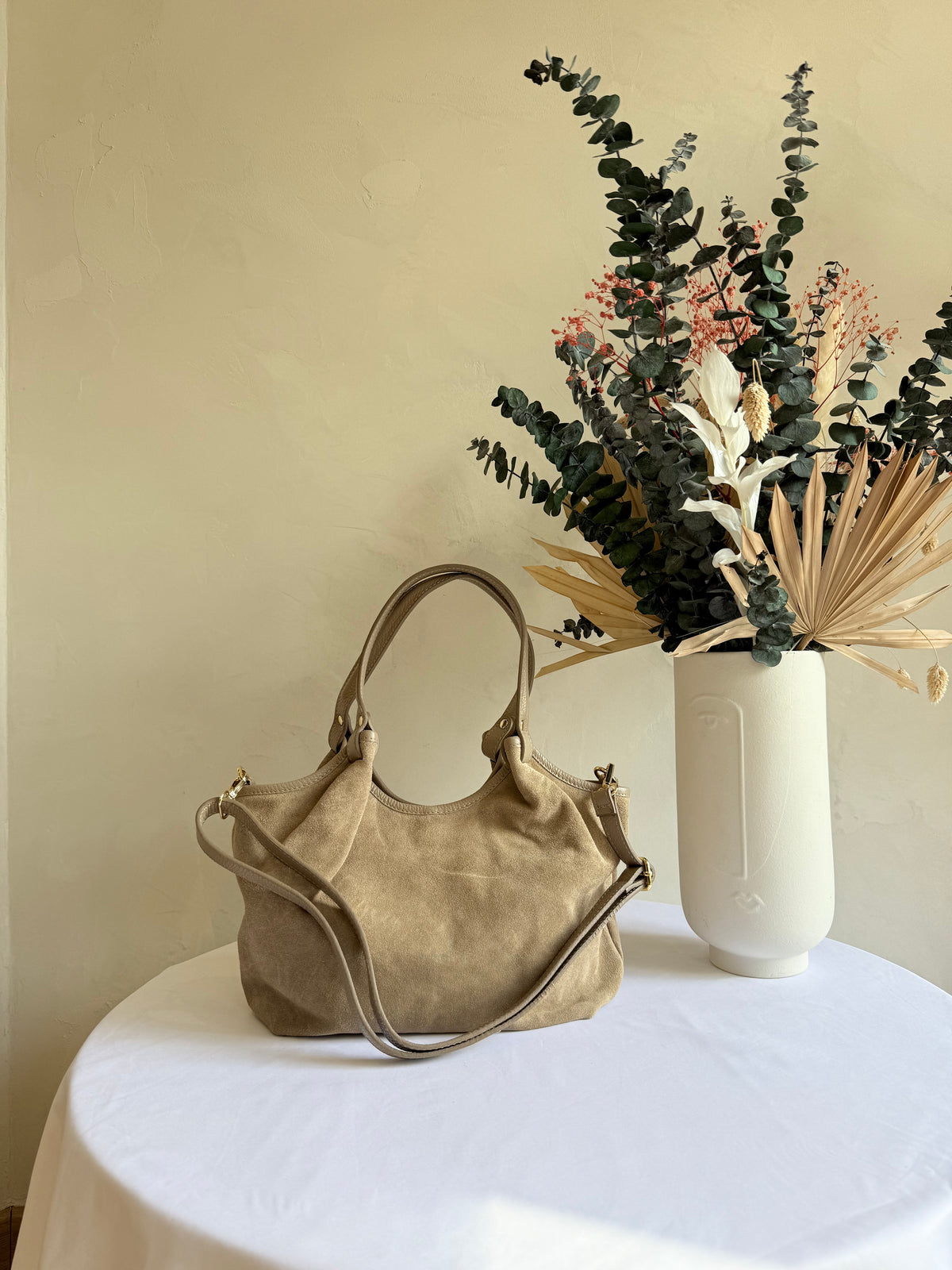 Sac cuir daim beige - Jade