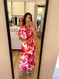 Robe longue rose - isora
