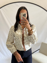 Blouse motifs marron - Inès
