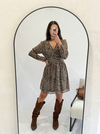 Robe courte marron - Elisa