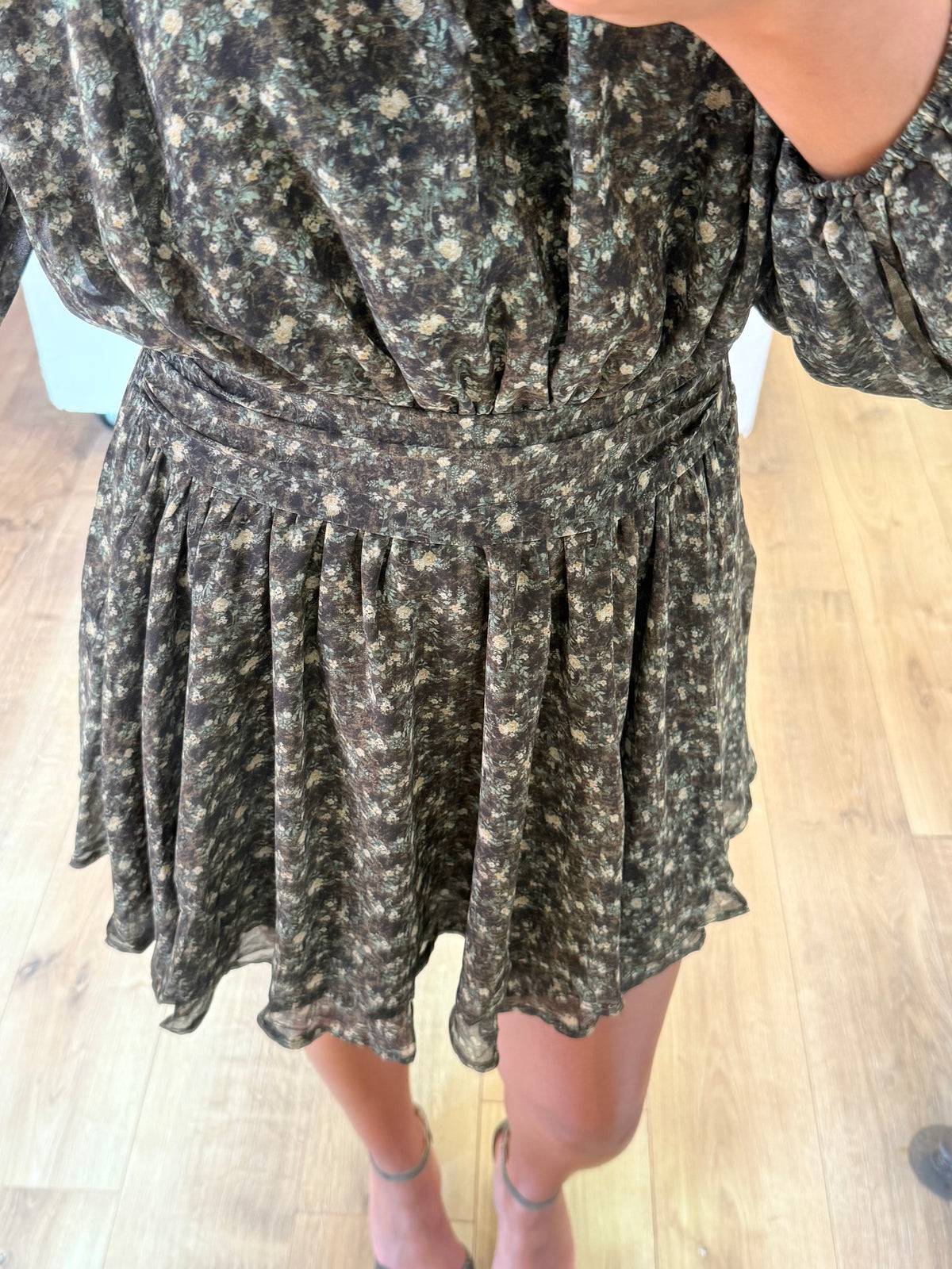 Robe kaki motifs - céleste