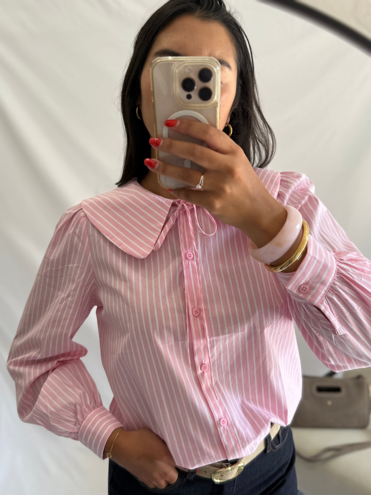 Blouse rayure rose - Rosie