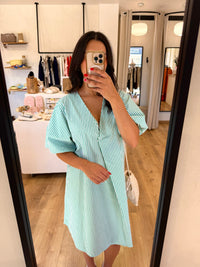 Robe vert - rayure