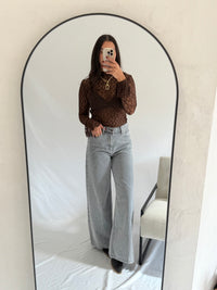 Haut dentelle - chocolat