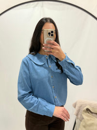 Blouse col claudine jean - Rose