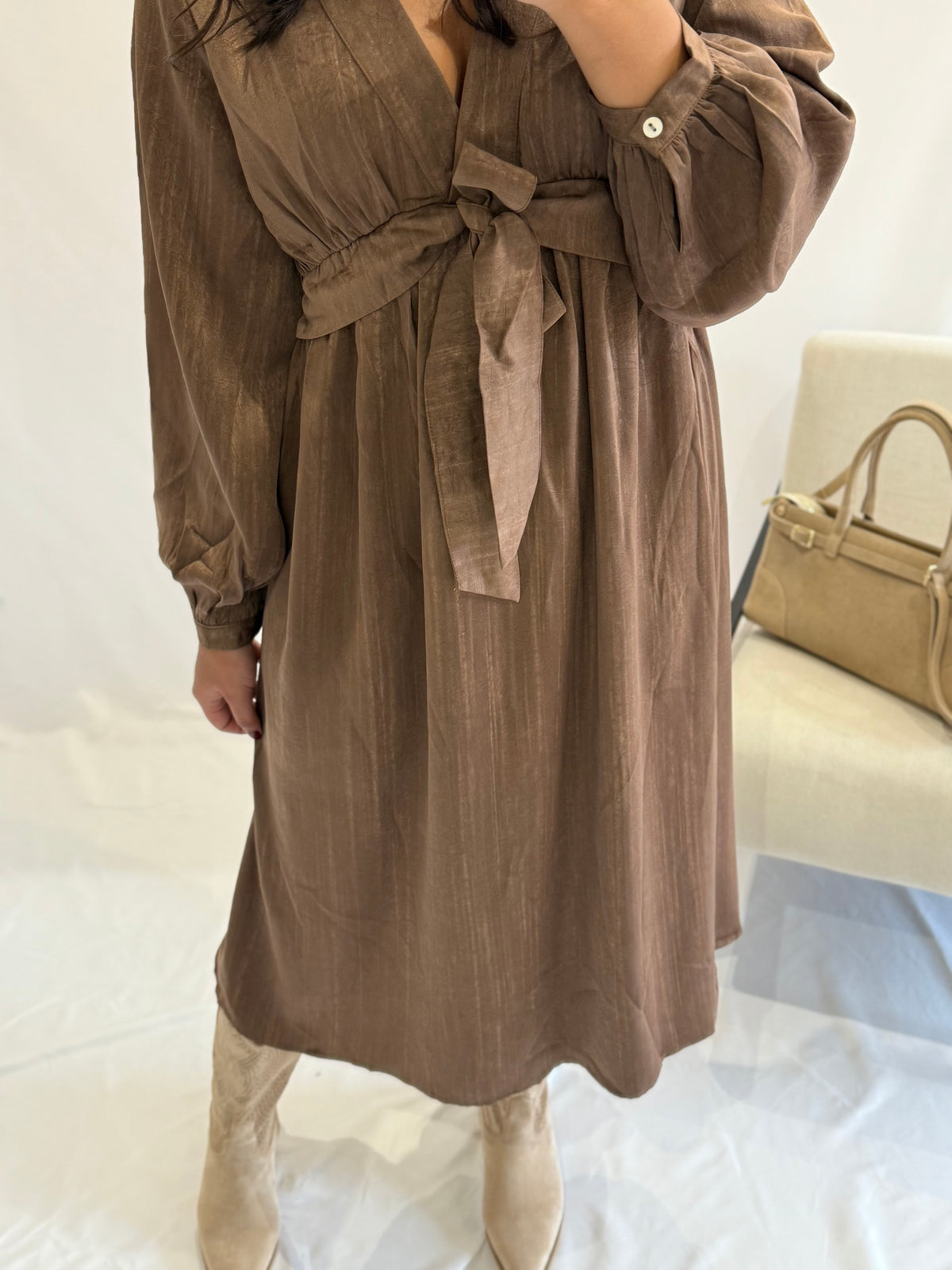 Robe longue marron - Mia