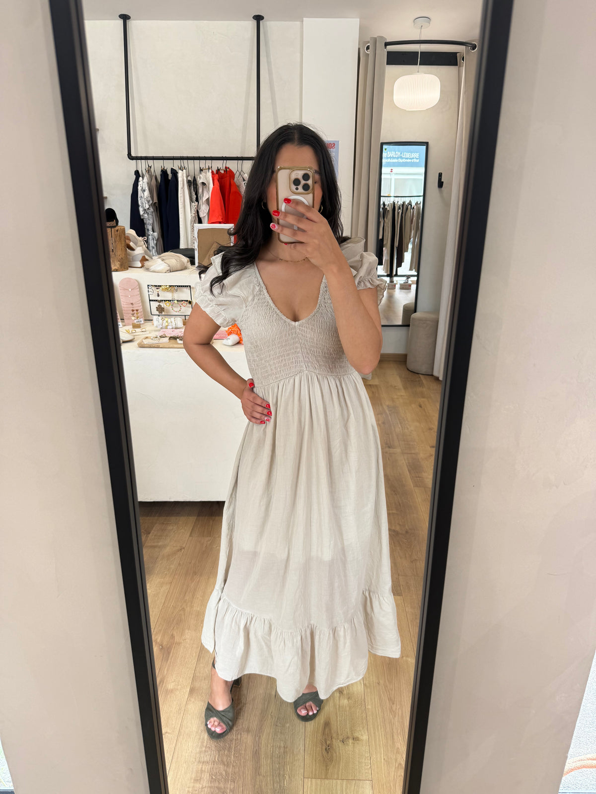 Robe longue beige - elatha