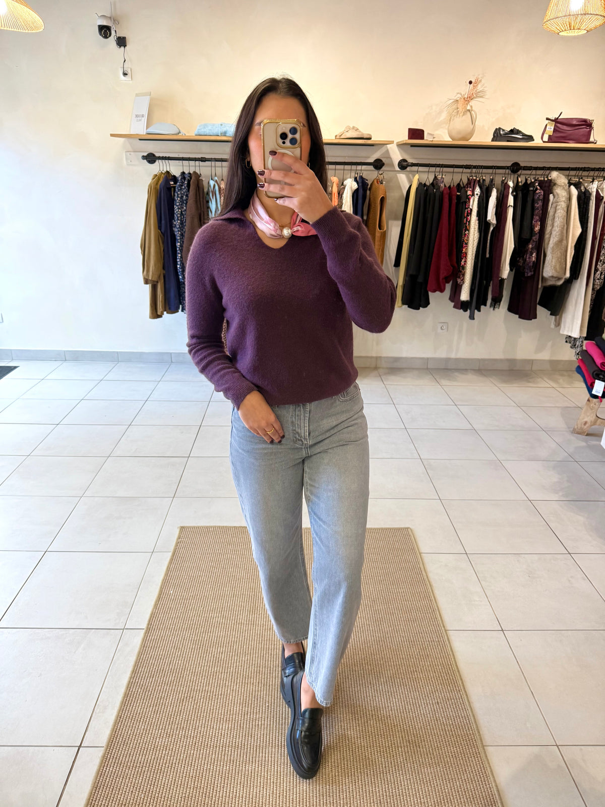 Pull violet alpaga - Leon