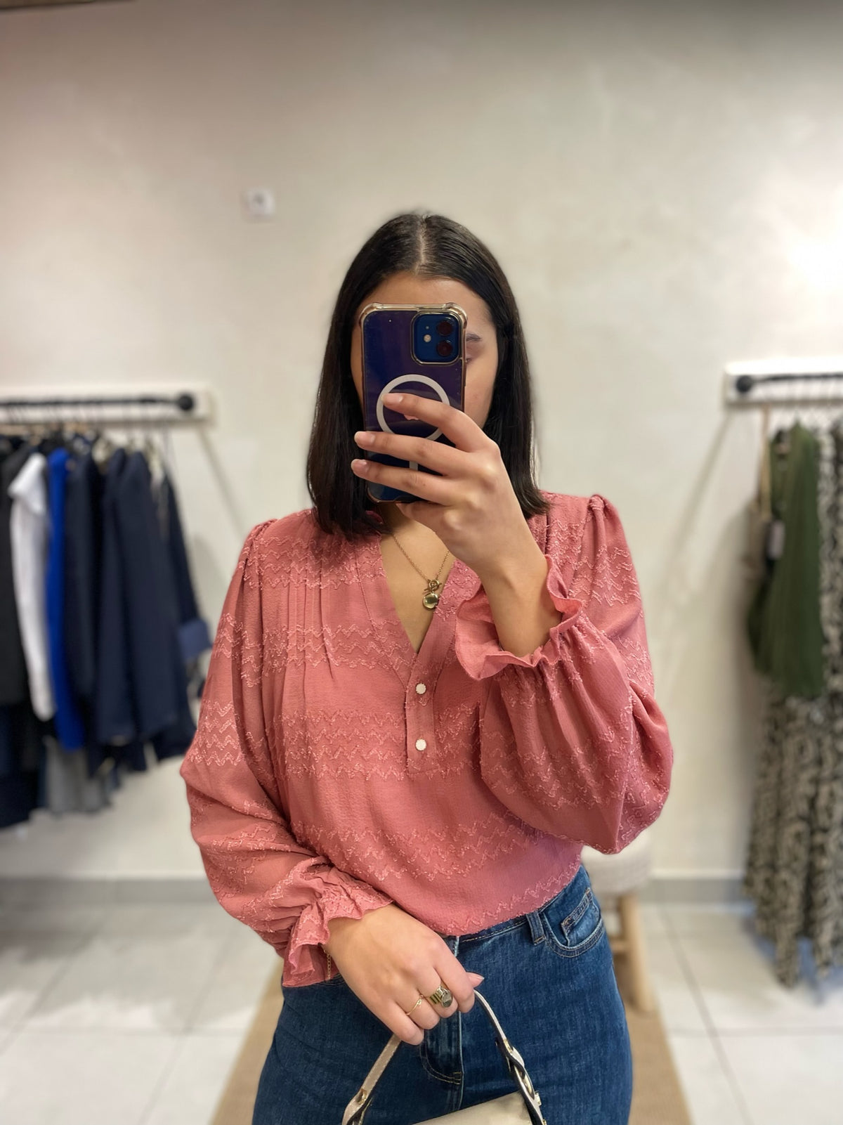 Blouse rose - Monia