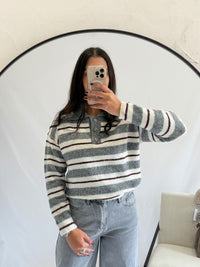 Pull rayure gris - Nat