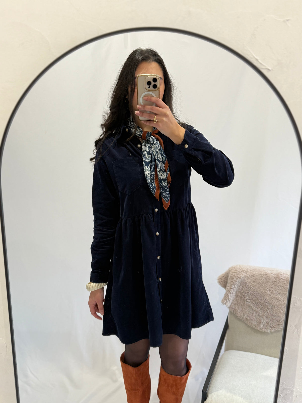 Robe velour marine - Alio