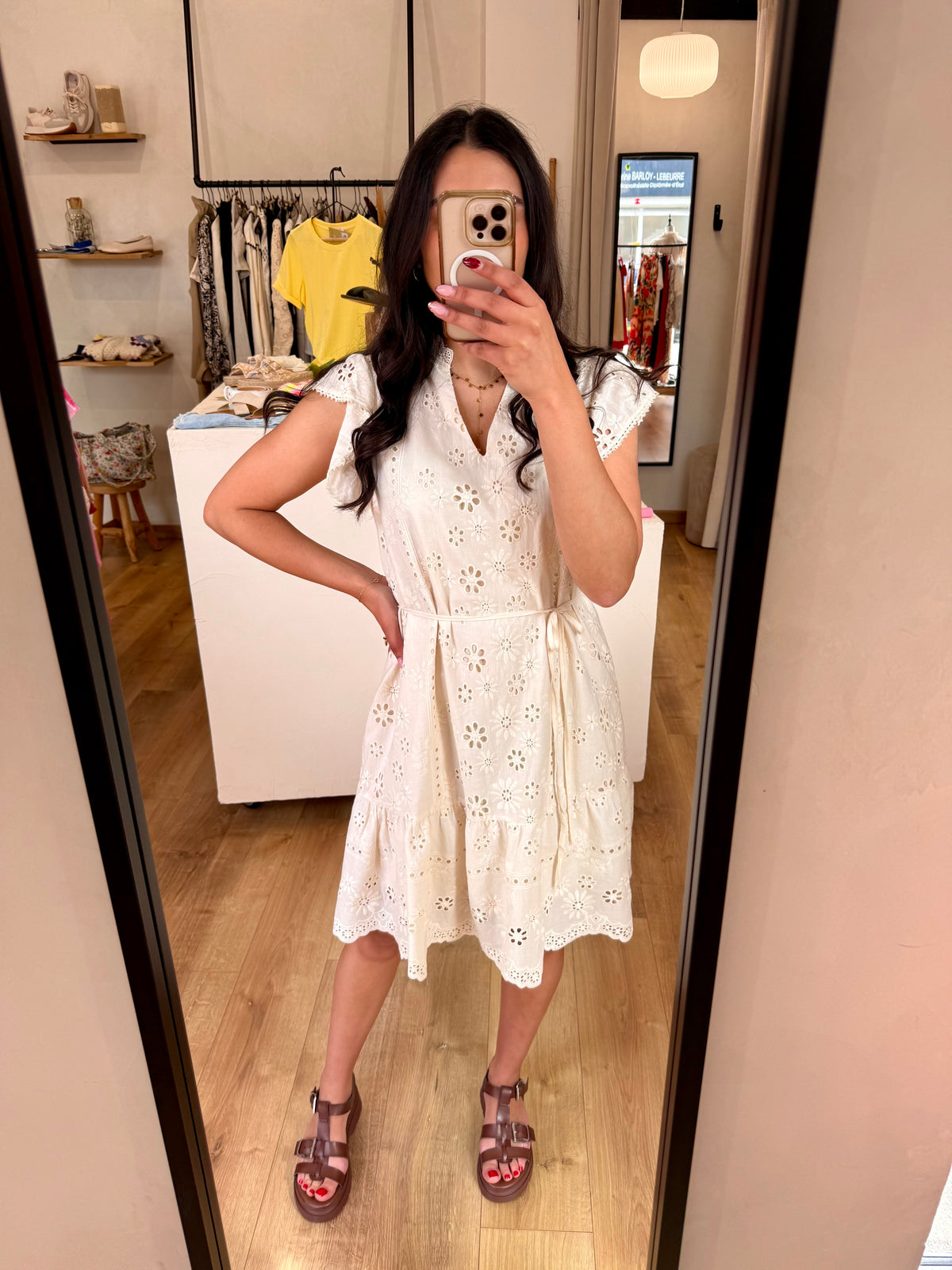 Robe blanc broderie - Léo
