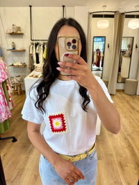Tee shirt motif rose - Jade