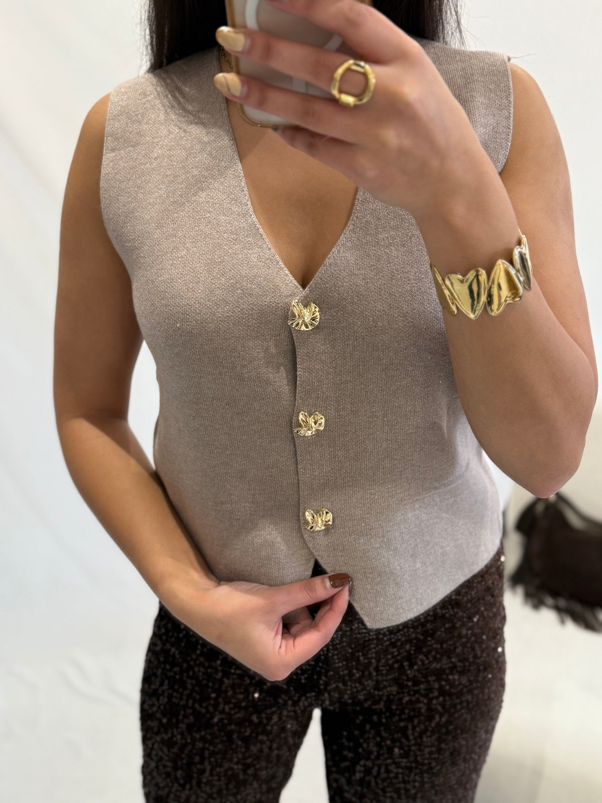 Gilet taupe - Nadia