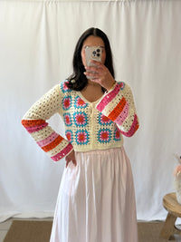 Gilet crochet fushia - Tolas