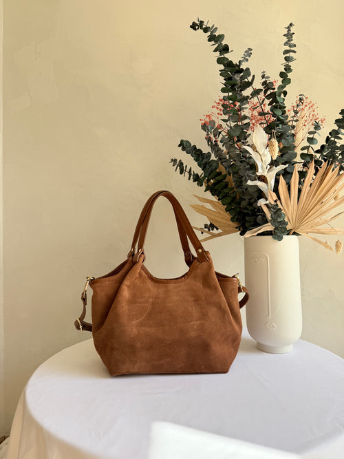 Sac cuir daim Camel- Jade