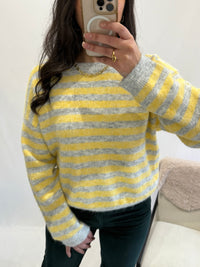 Pull rayure jaune - Claude