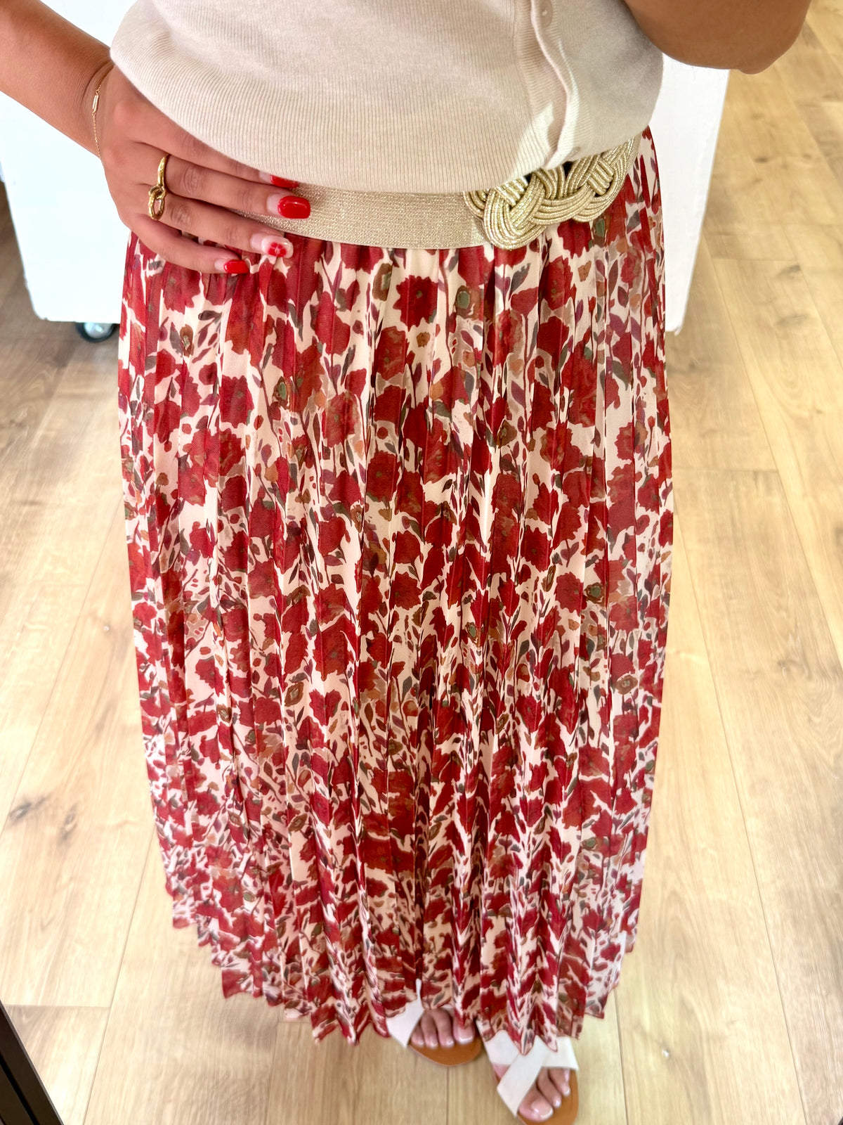 Jupe motifs bordeaux - Elisa