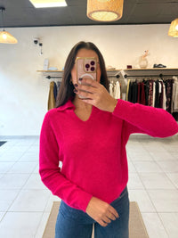 Pull fuchsia alpaga - Leon