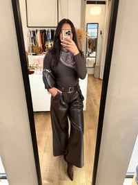 Pantalon simili marron - Marius