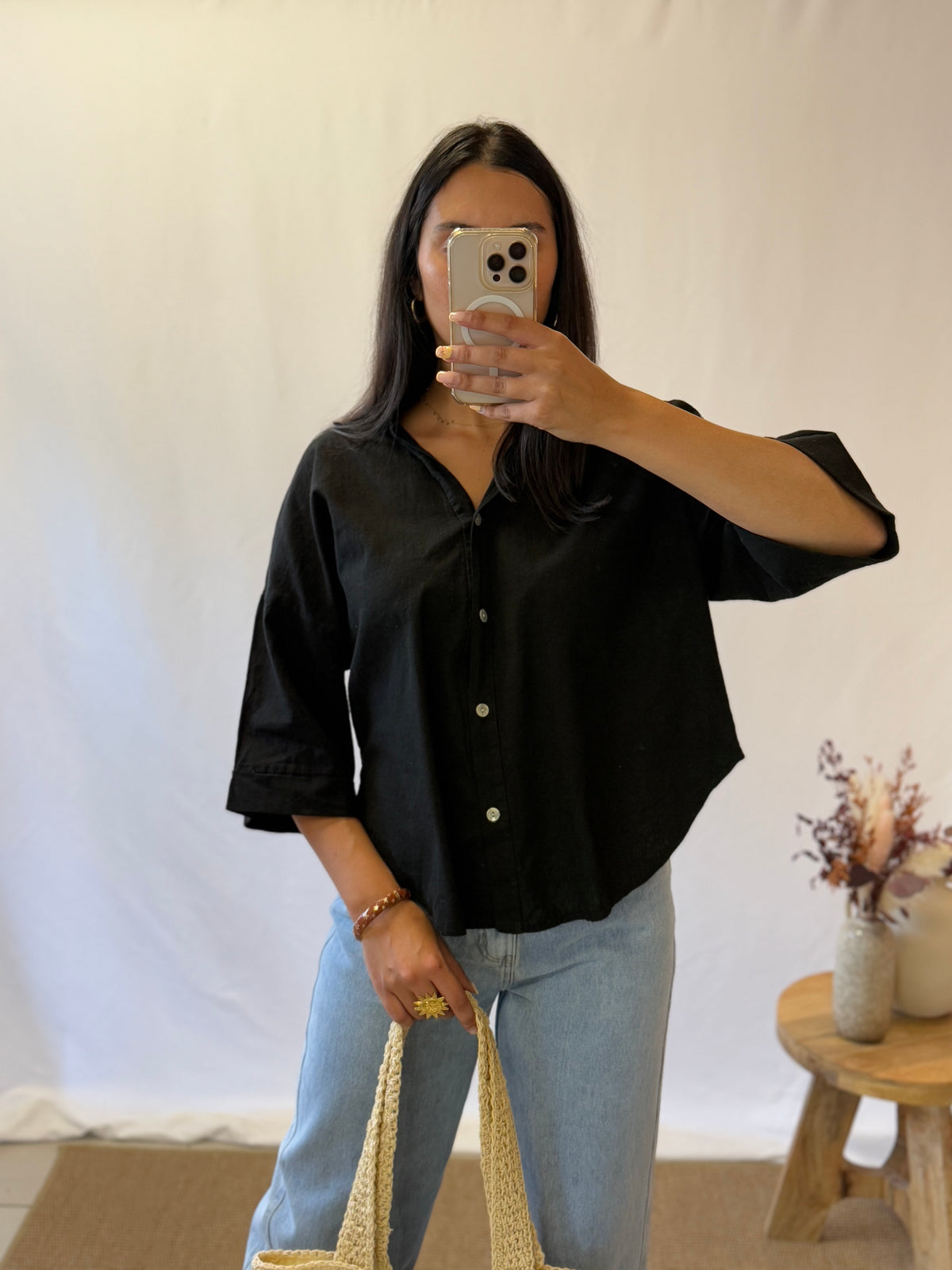 Chemise lin noir - Tom
