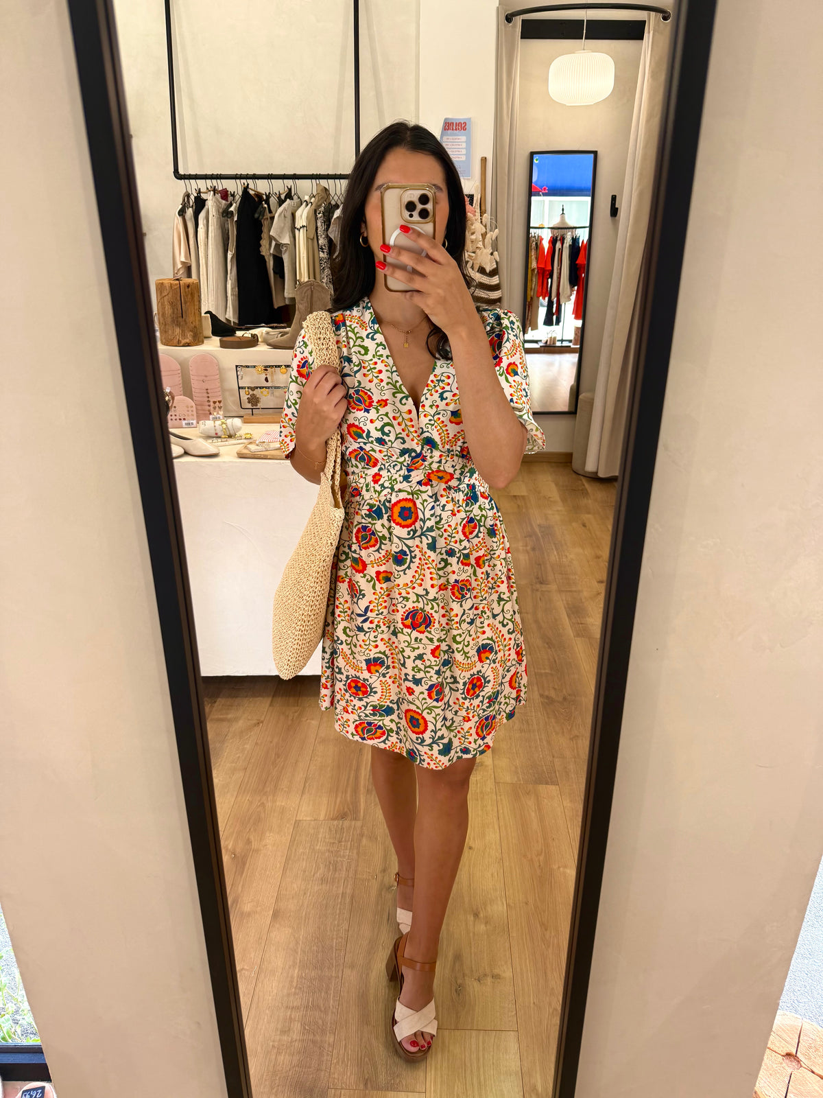 Robe motifs beige - Nino