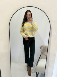 Pull rayure jaune - Claude