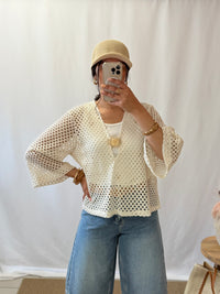 Haut crochet écru - Soleil