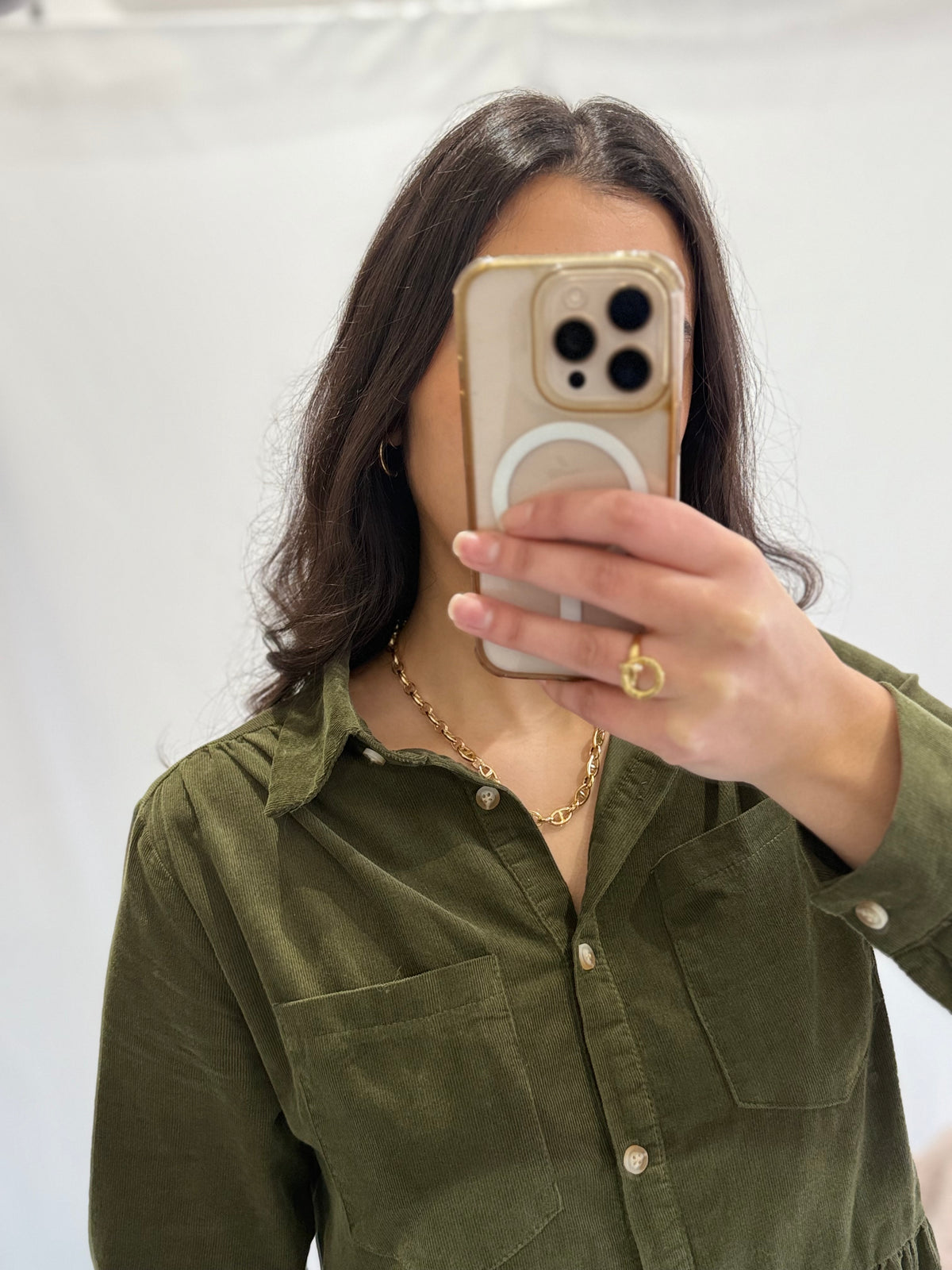 Robe velour kaki - Alio