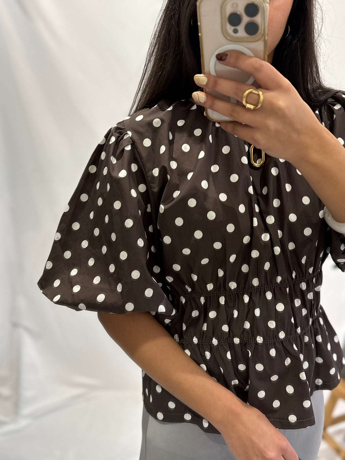 Blouse à pois choco - Manon