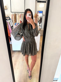 Robe kaki motifs - céleste
