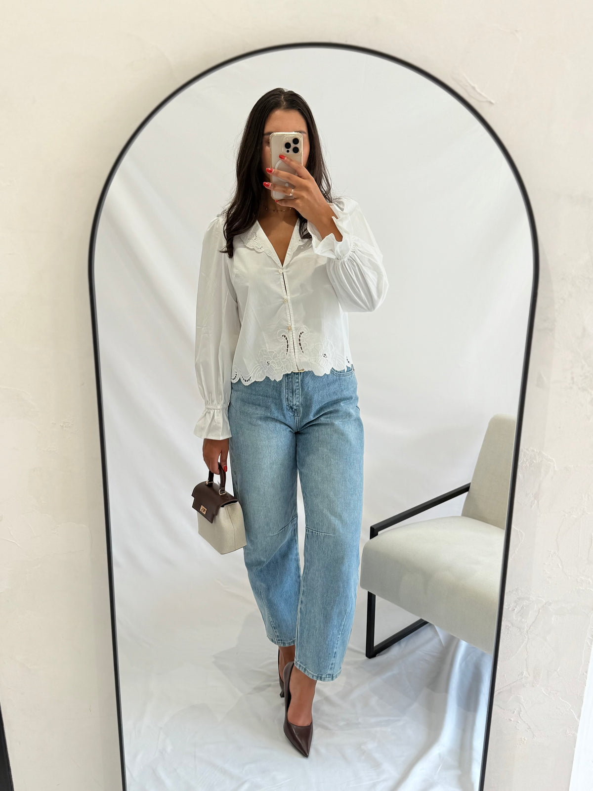 Blouse broderie blanc - Oscar