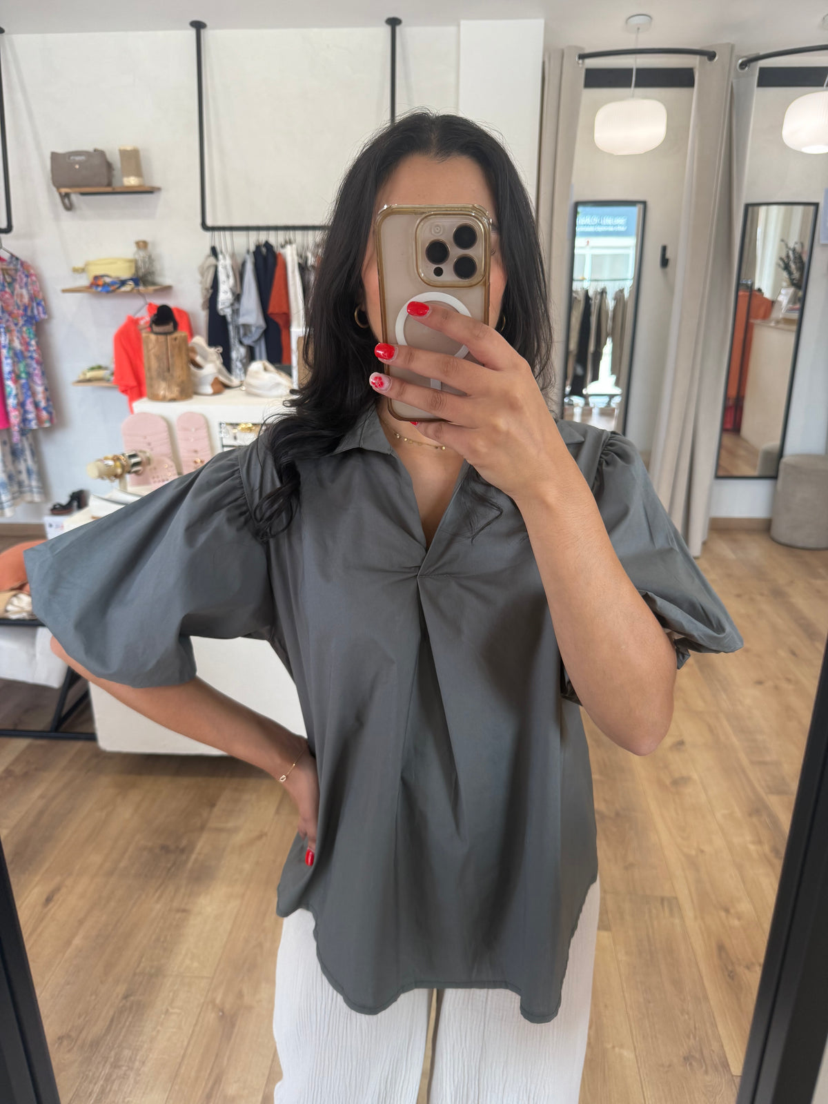 Blouse kaki - Agatha