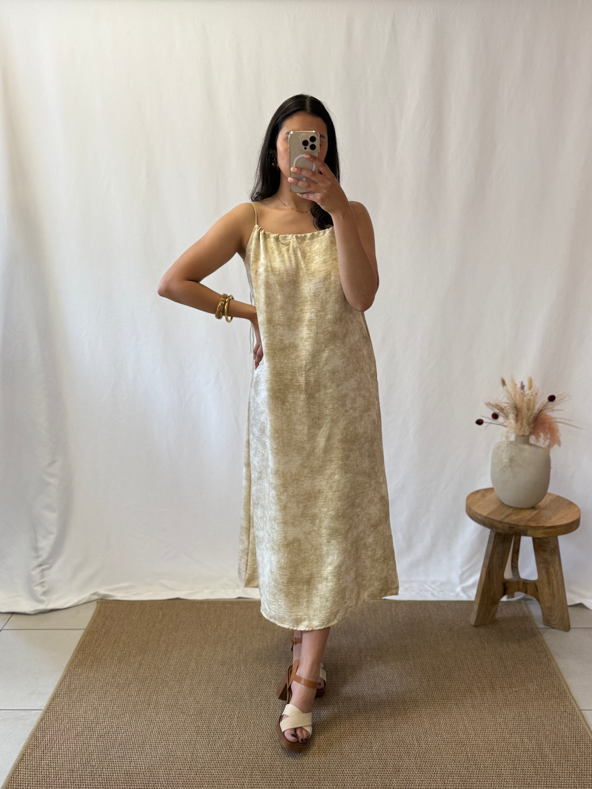 Robe longue beige- Lona