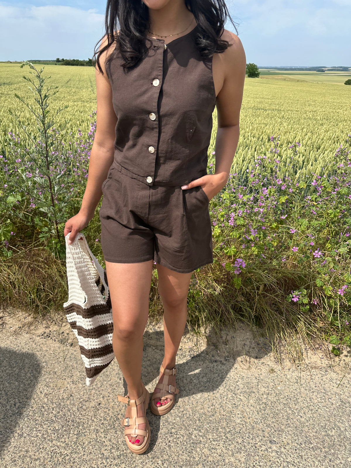 Short lin marron - Polis