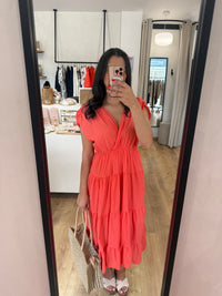 Robe longue corail - monia