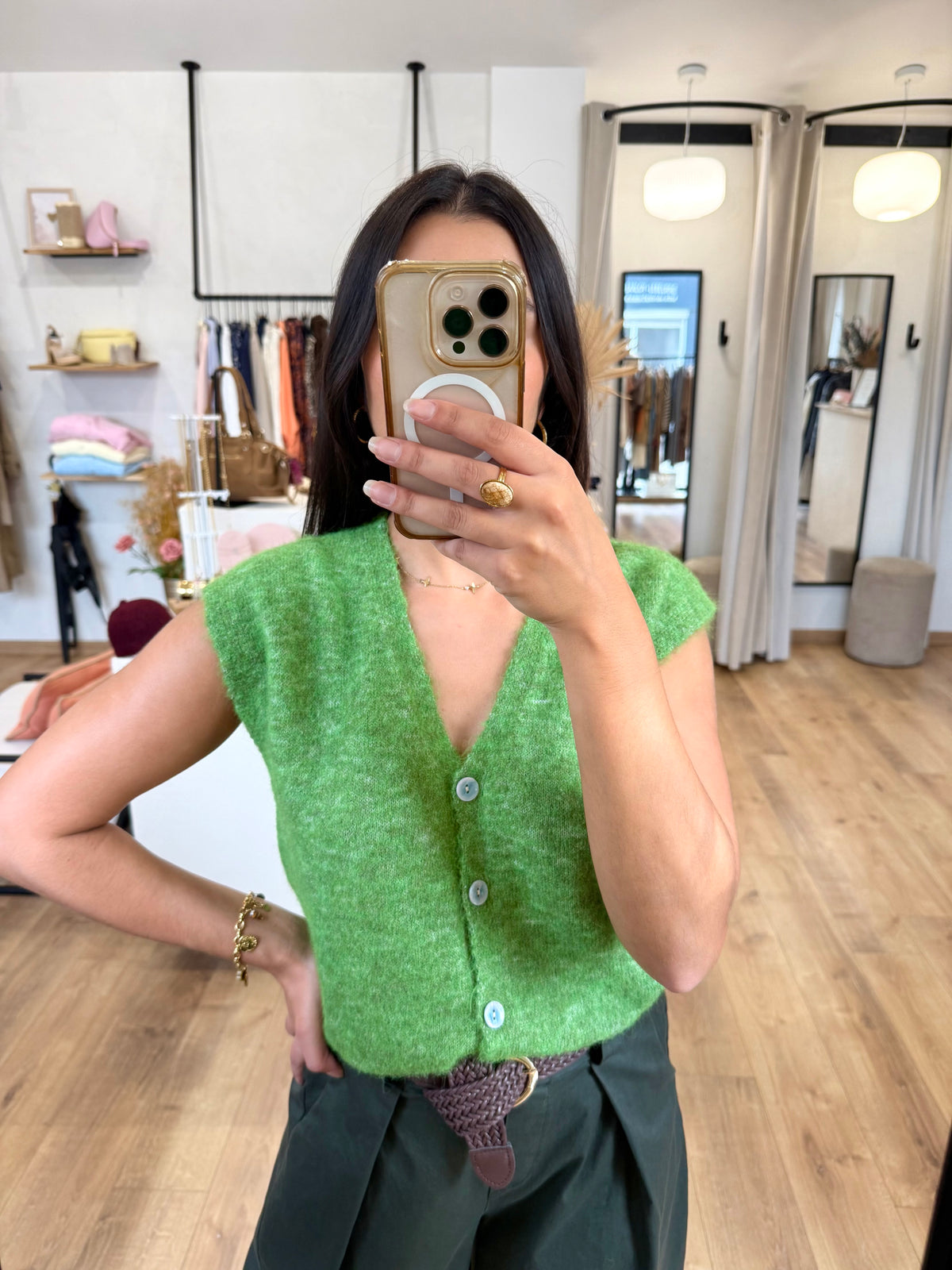 Gilet olive - Alma