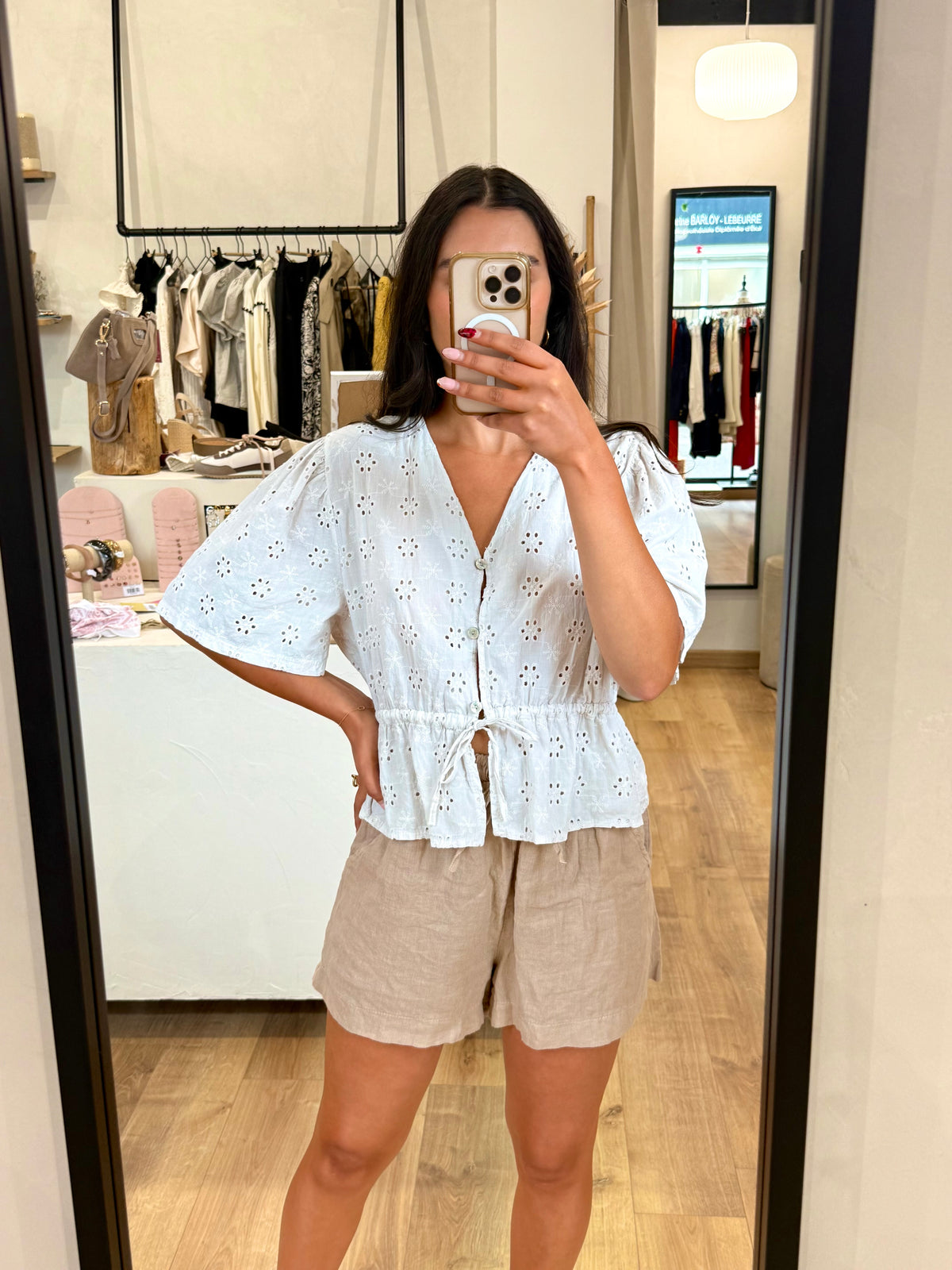 Haut broderie beige - Victor