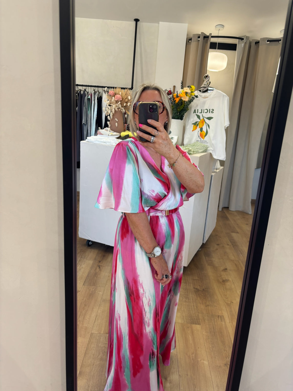 Robe rouge motifs - Adalia