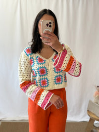 Gilet crochet fushia - Tolas