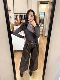 Pantalon simili marron - Marius