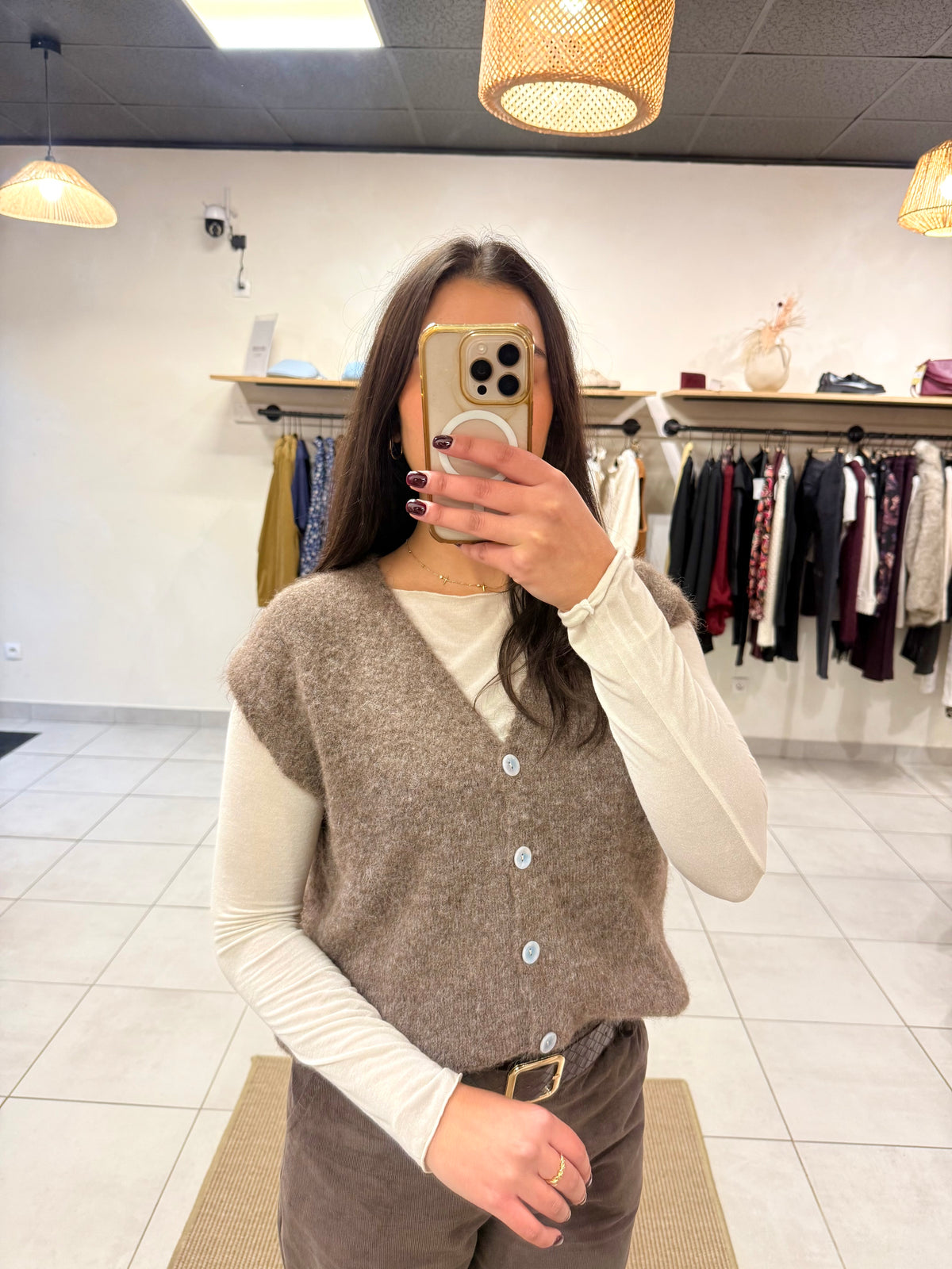 Gilet taupe - Alma