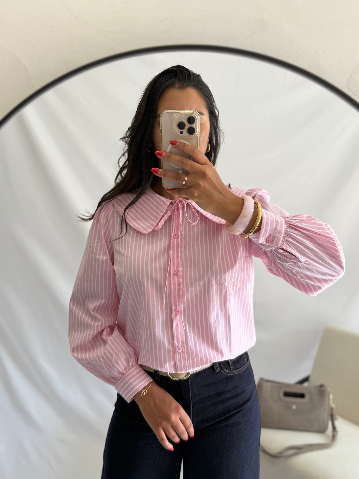 Blouse rayure rose - Rosie