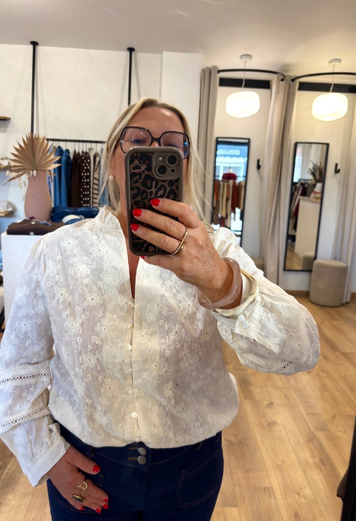 Blouse beige broderie GT - Pia